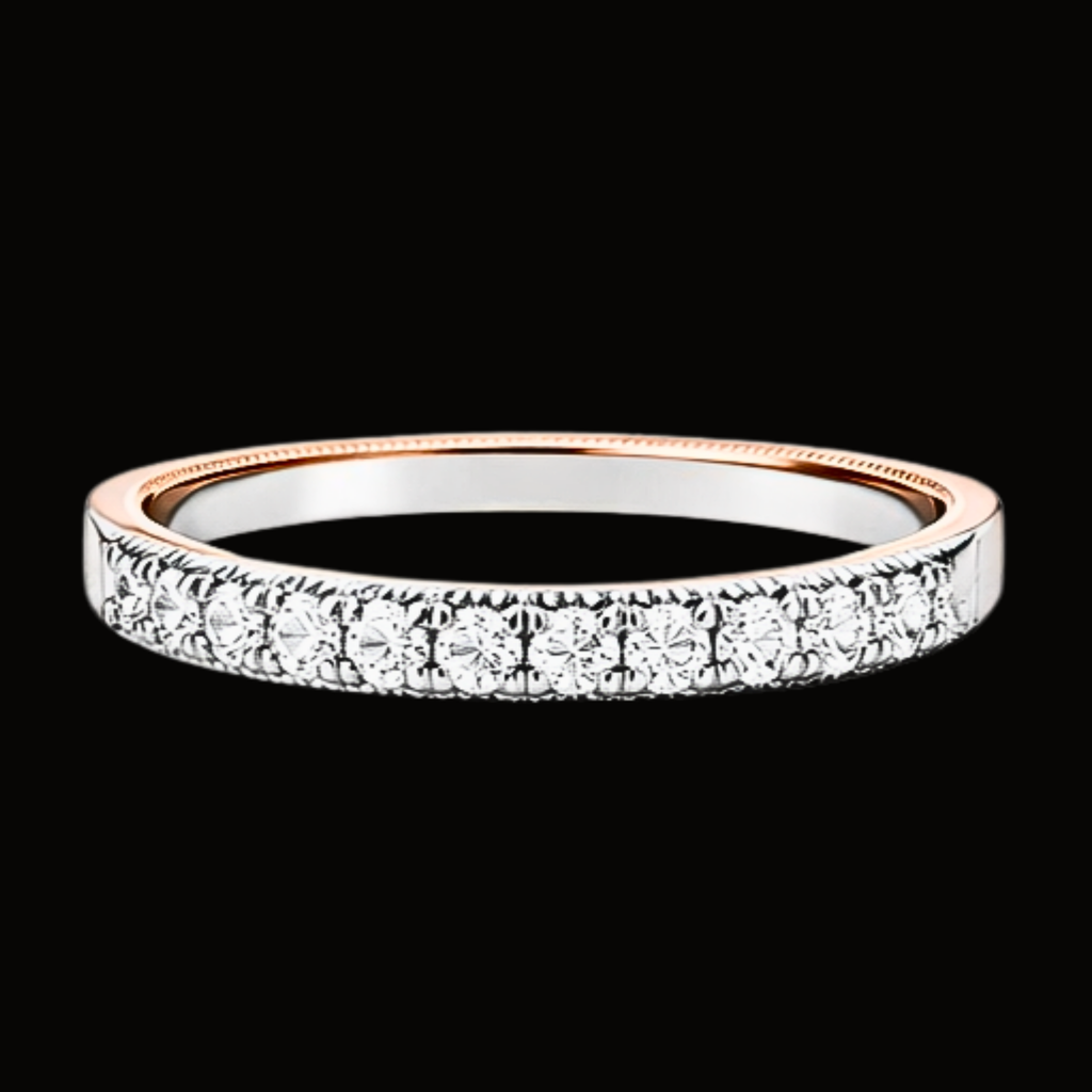 Véskara Two-Tone Diamond Stackable Ring Set – Luxury Layering Stack Rings