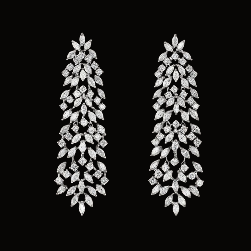 Véskara Celestia Diamond Cascade Statement Earrings