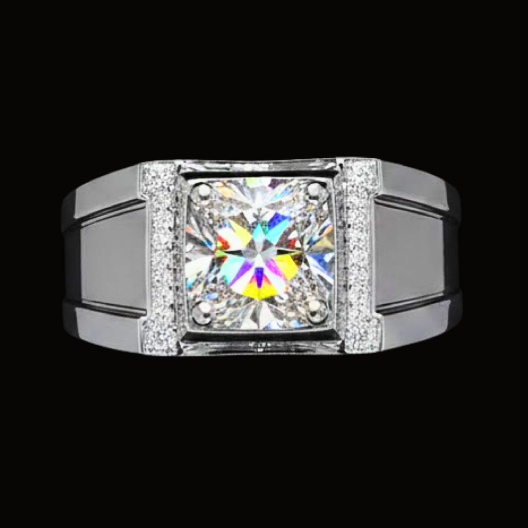 Véskara Men's Princess Cut Diamond Engagement Ring