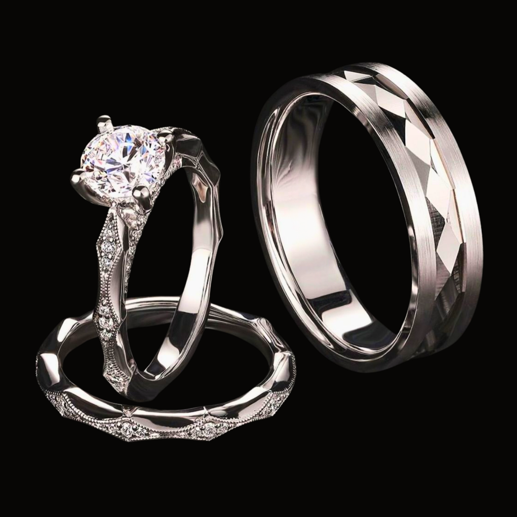 Véskara Vintage Diamond Stackable Ring Set – Luxury Layered Stacking Rings