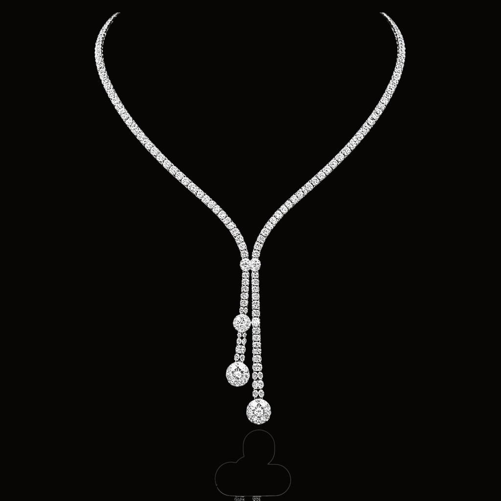 Véskara Diamond Y-Drop Tennis Necklace
