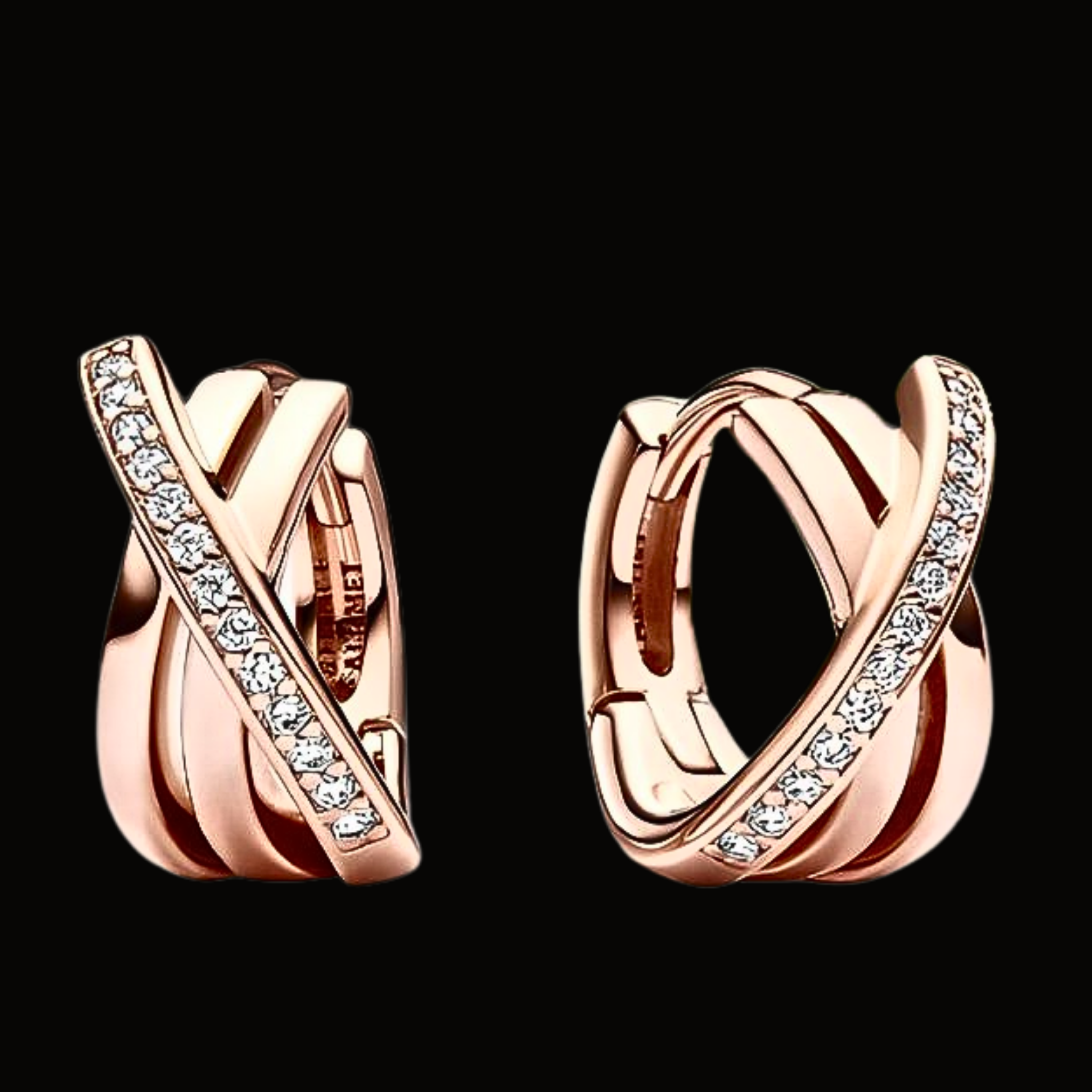 Véskara Diamond Crossover Hoop Earrings