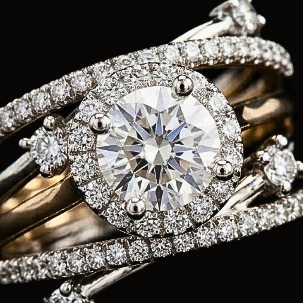 Véskara Infinity Halo Diamond Engagement Ring
