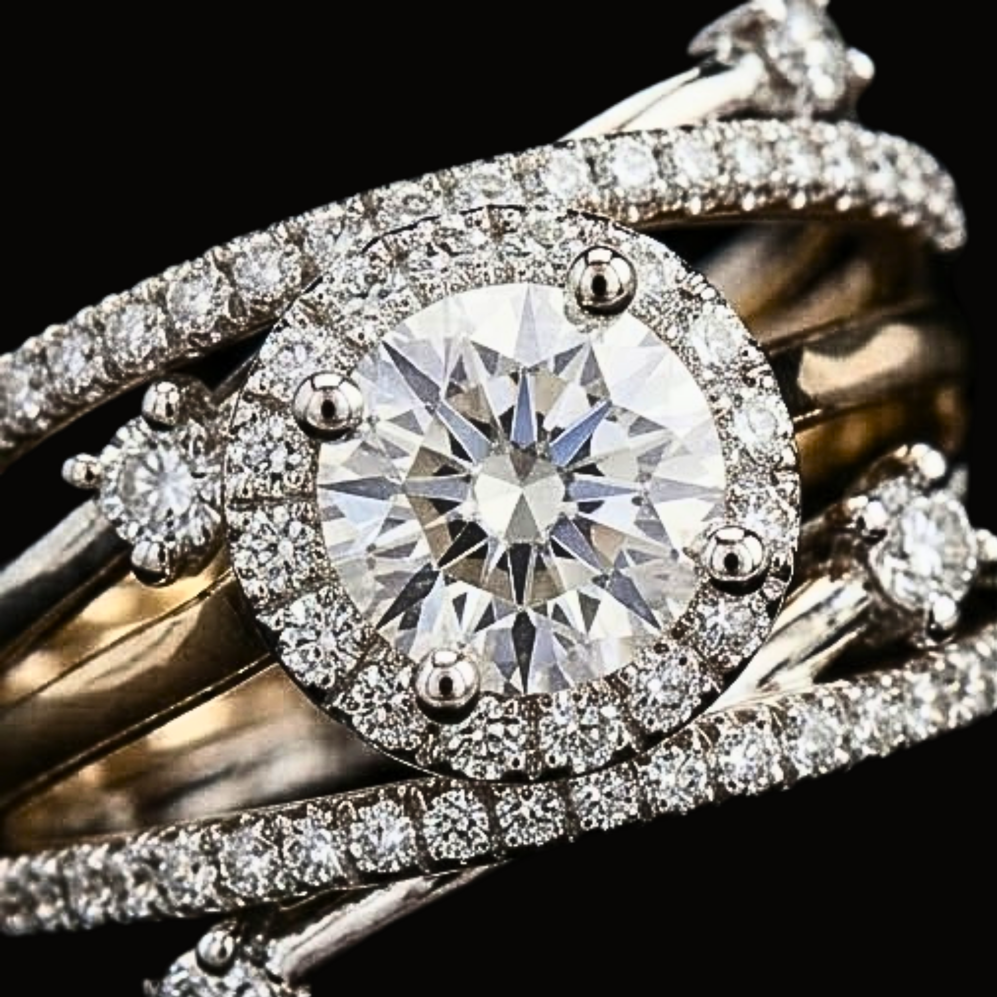 Véskara Infinity Halo Diamond Engagement Ring