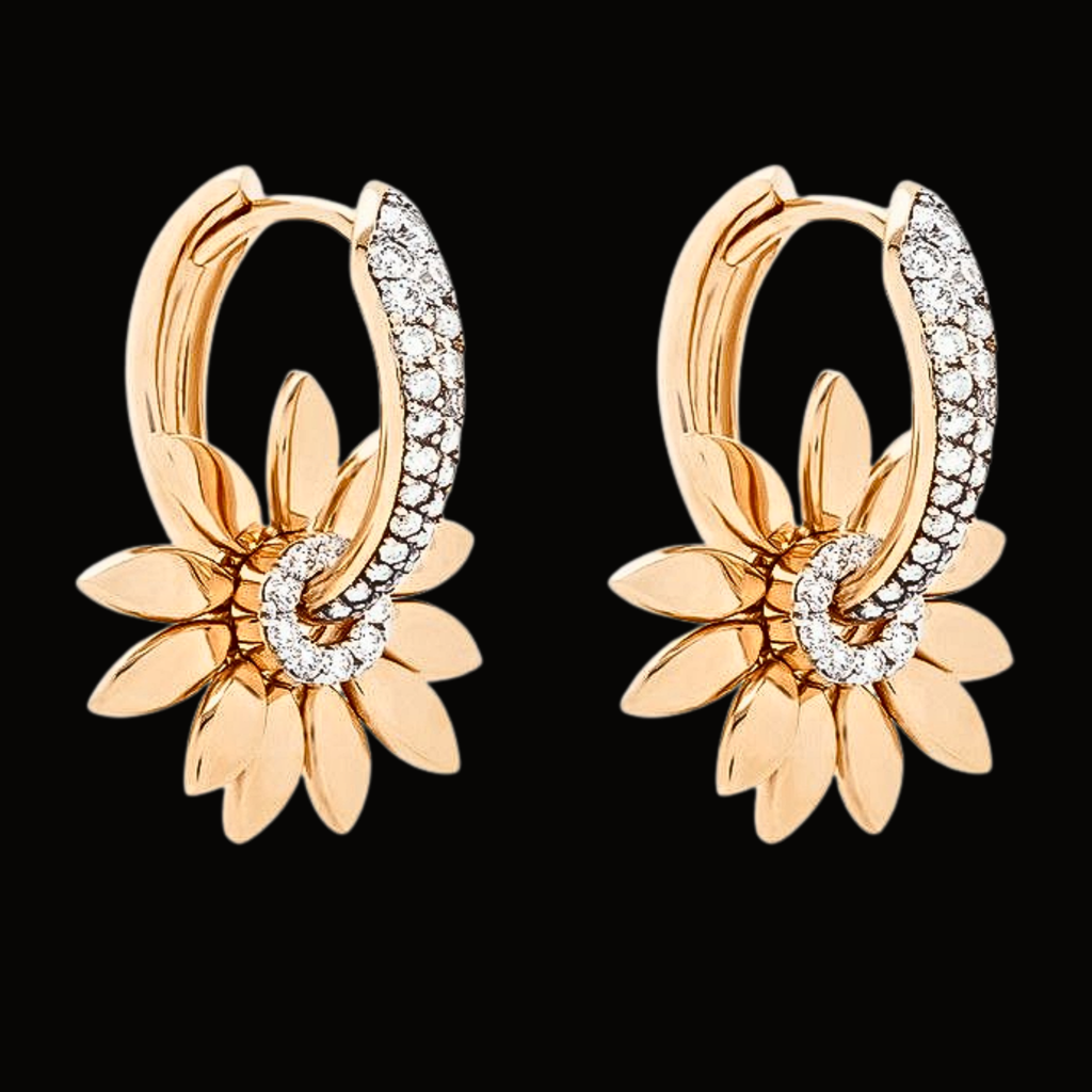Véskara Bloom Diamond Hoop Earrings