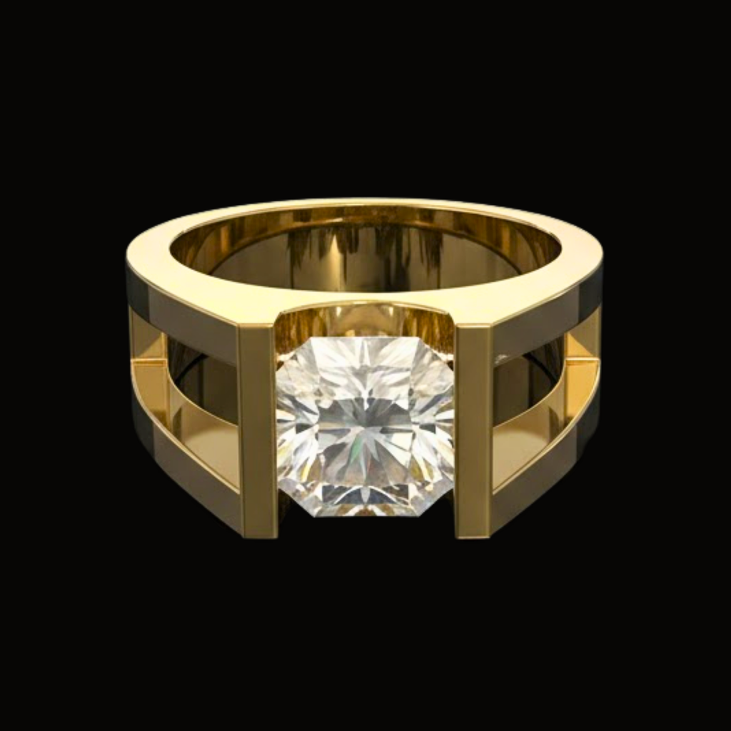 Véskara Men's Architectural Solitaire Diamond Ring