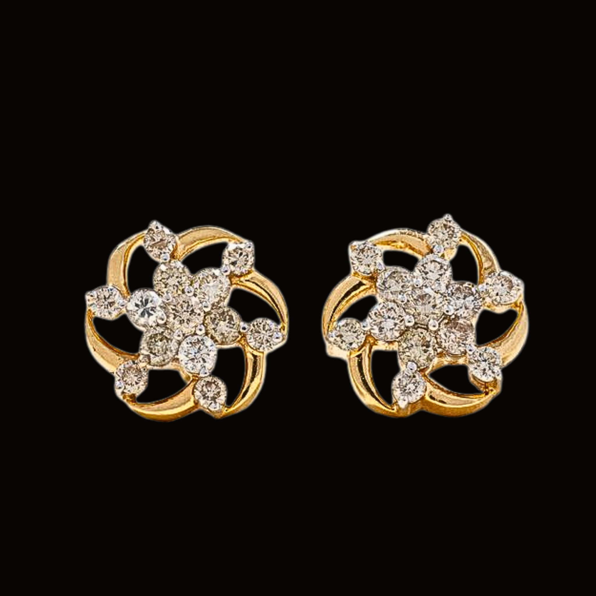 Véskara Blossom Diamond Floral Stud Earrings
