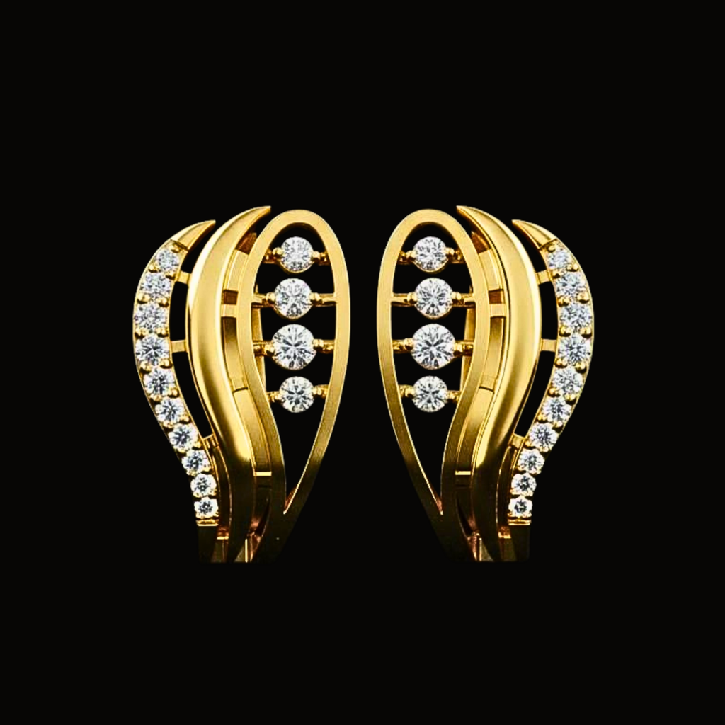 Véskara Aurum Curve Diamond Stud Earrings