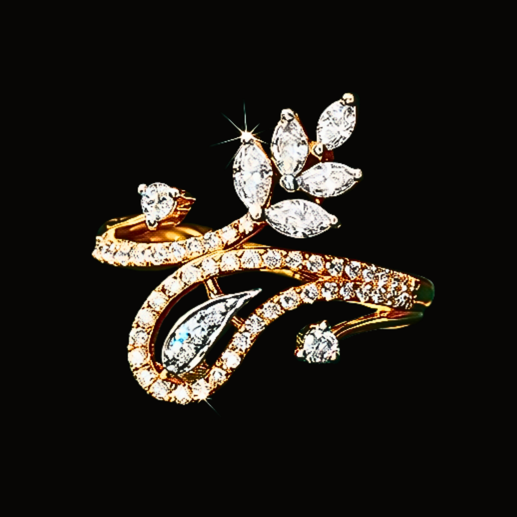 Véskara Marquise Diamond Petal Ring