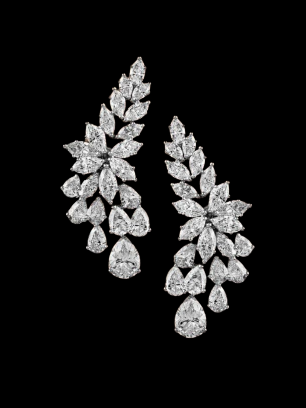 Véskara Celestia Diamond Floral Drop Earrings