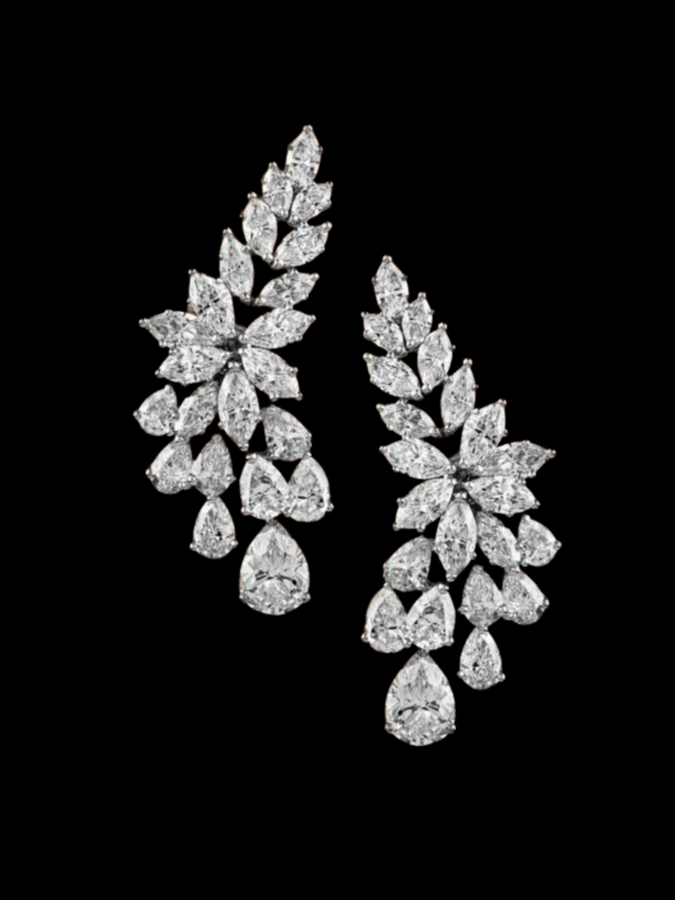 Véskara Celestia Diamond Floral Drop Earrings