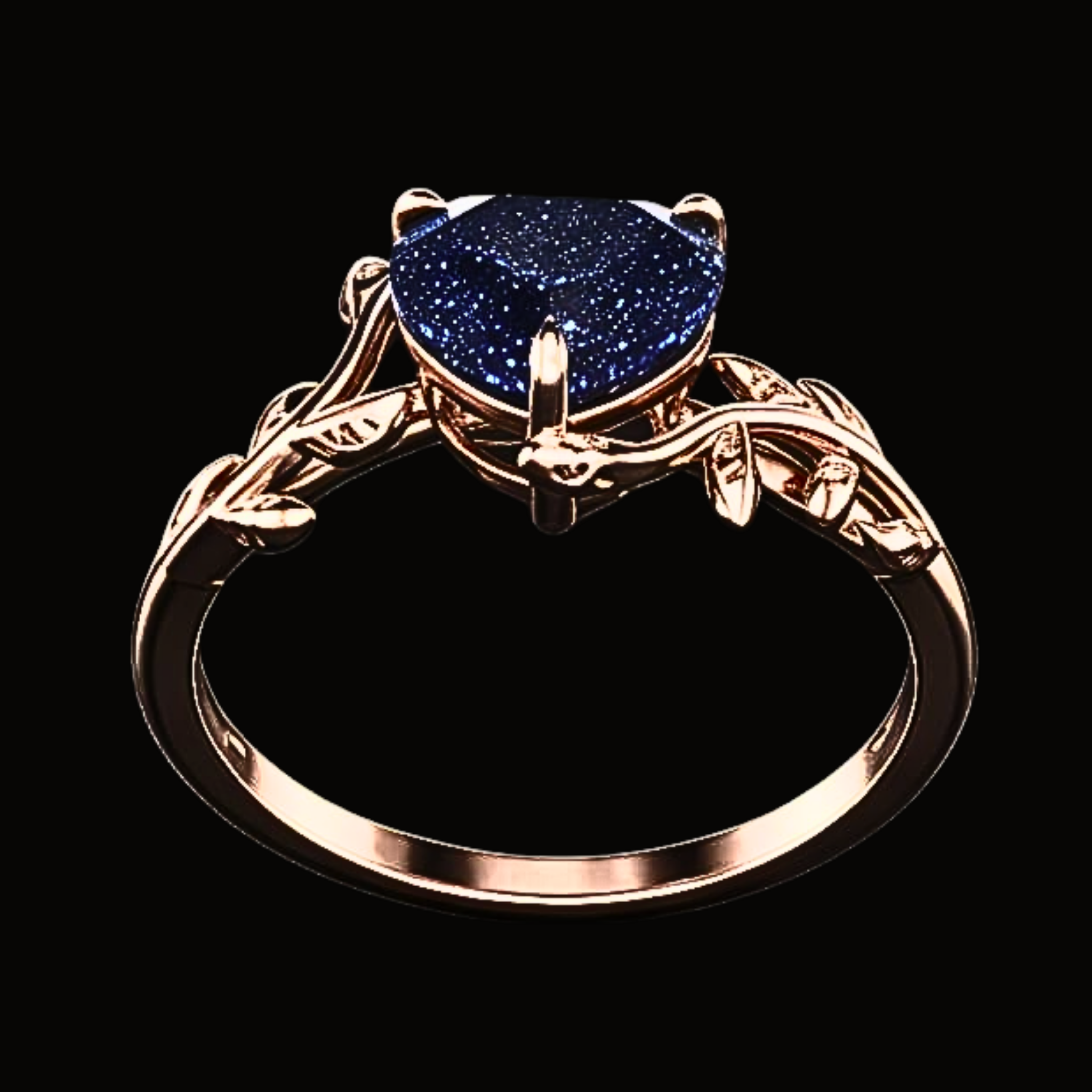 Véskara Midnight Ivy Heart Ring