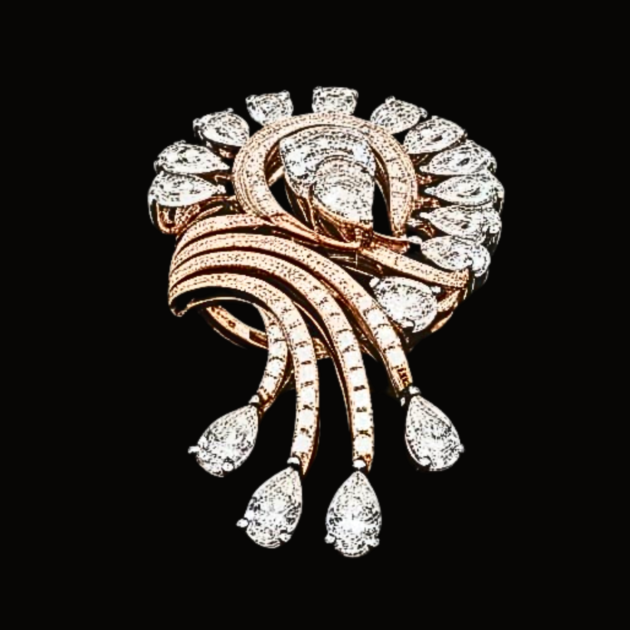 Véskara Radiant Cascade Diamond Ring