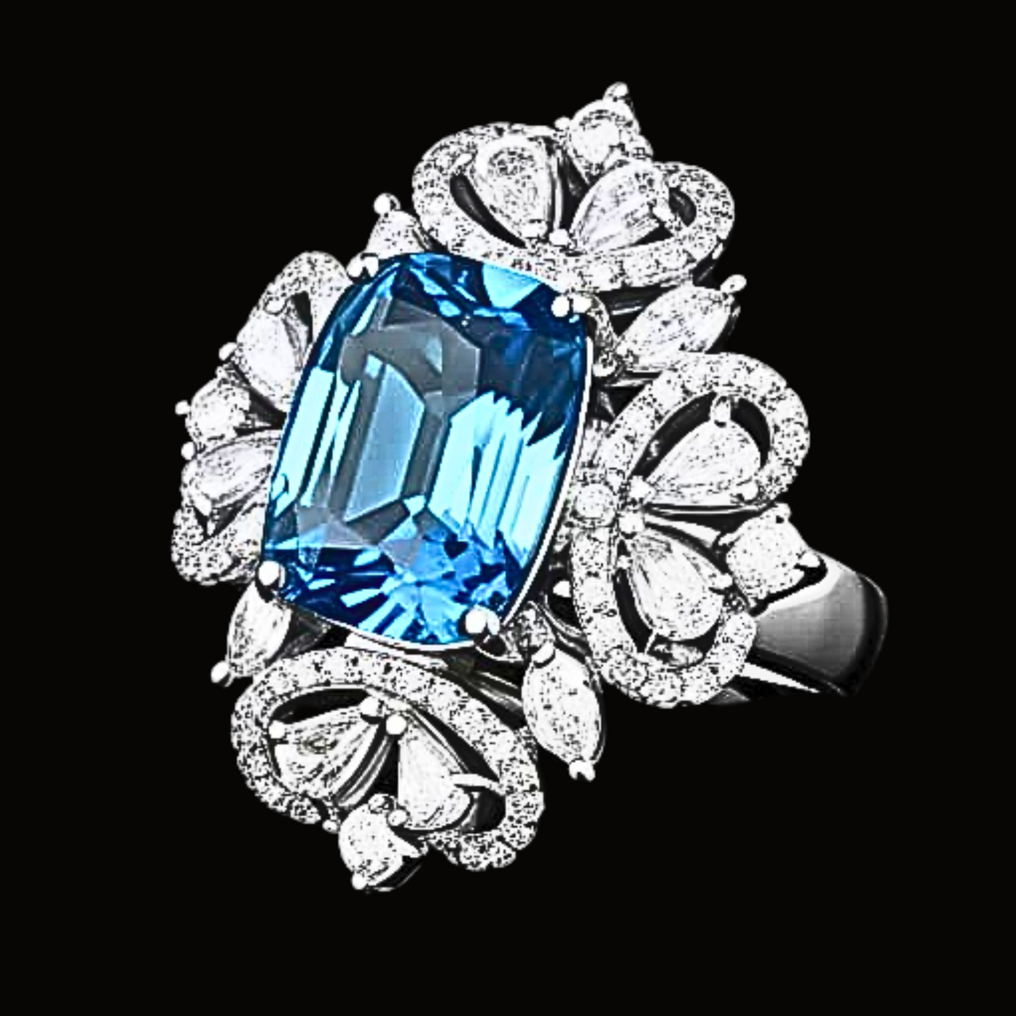 Véskara Azure Bloom Diamond Ring